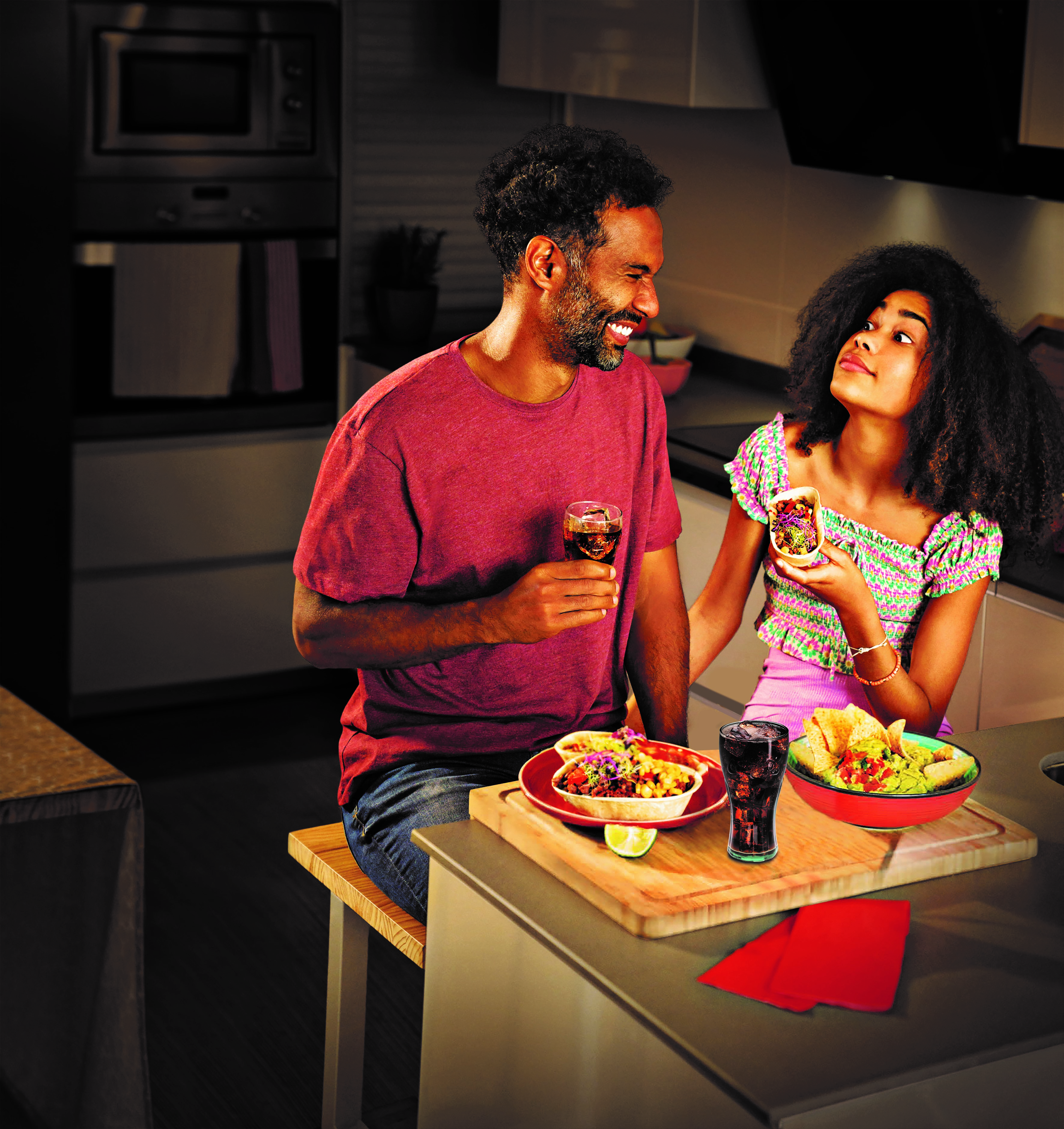 People enjoying food